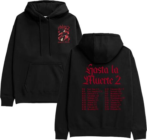 Anuel AA unisex-adult Anuel Aa Official Merch Rhlm2 Tour Black Dateback Hoodie in Saudi Arabia