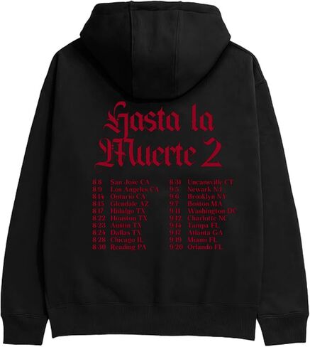Anuel AA unisex-adult Anuel Aa Official Merch Rhlm2 Tour Black Dateback Hoodie in Saudi Arabia