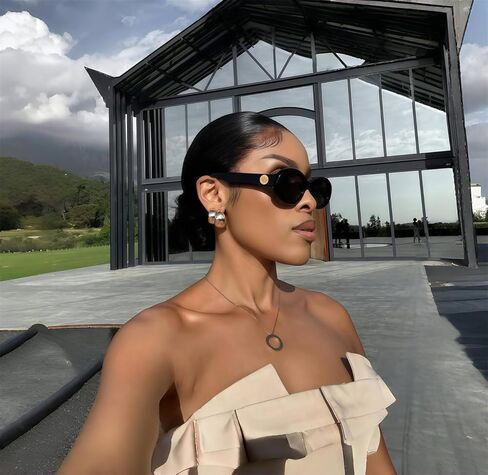 Tya Retro Oval Sunglasses for Women 90s Round Chic UV400 Protection 2025 Crunky Chicen Frame Classes in Kuwait