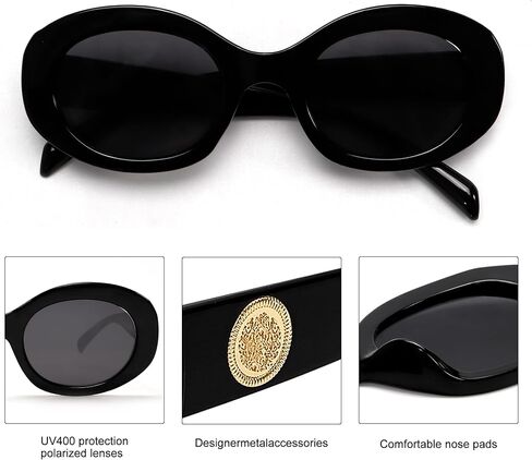 Tya Retro Oval Sunglasses for Women 90s Round Chic UV400 Protection 2025 Crunky Chicen Frame Classes in Kuwait