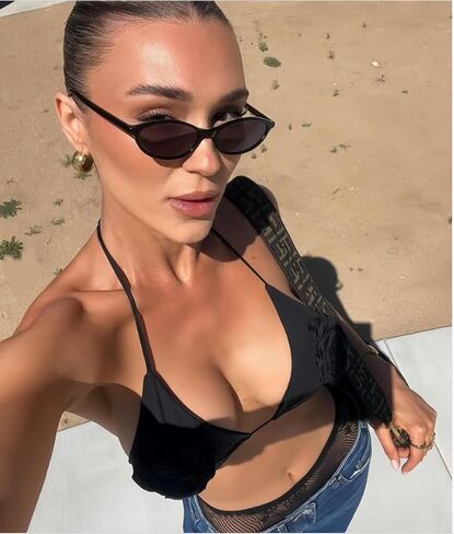 نظارة شمسية بيضاوية للنساء للنساء نظارات شمس العين الصغيرة للسيدات العصرية Y2K ظلال ضيقة UV400 حماية CL009 in Kuwait