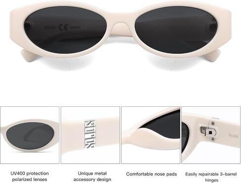 Sojos العصرية البيضاوية النظارات الشمسية المستقطبة النسائية الرجعية الضيقة أنيقة رقيقة y2k sunnies sj2364 in Saudi Arabia