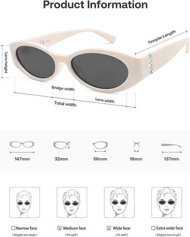 Sojos العصرية البيضاوية النظارات الشمسية المستقطبة النسائية الرجعية الضيقة أنيقة رقيقة y2k sunnies sj2364 in Saudi Arabia