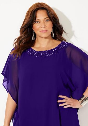 Catherines Women's Plus Size Embellished Poncho in Saudi Arabia