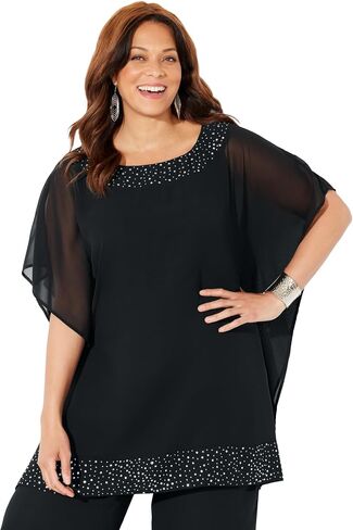 Catherines Women's Plus Size Embellished Poncho in Saudi Arabia