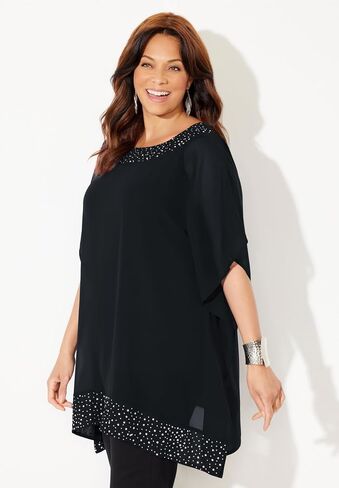 Catherines Women's Plus Size Embellished Poncho in Saudi Arabia
