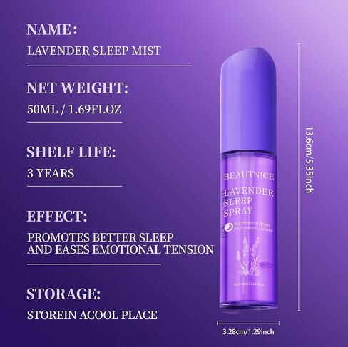 Lavender Sleep Spray - Natural Chemical-Free Sleep Aid | 50ml Calming Pillow Mist for Relaxation & Better Sleep in Saudi Arabia