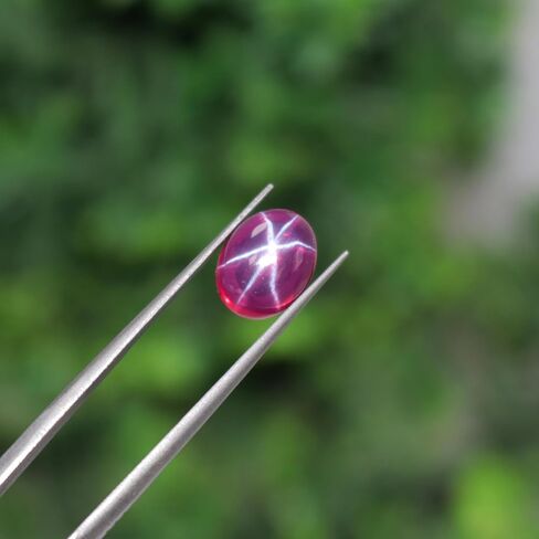 Natural Red Ruby 6 Rays Stone 5.85 Ct. Oval Oval Cabochon Star Ruby Loose Gemstone BP-902 in Saudi Arabia