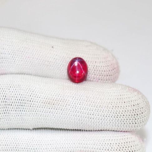 Natural Red Ruby 6 Rays Stone 5.85 Ct. Oval Oval Cabochon Star Ruby Loose Gemstone BP-902 in Saudi Arabia