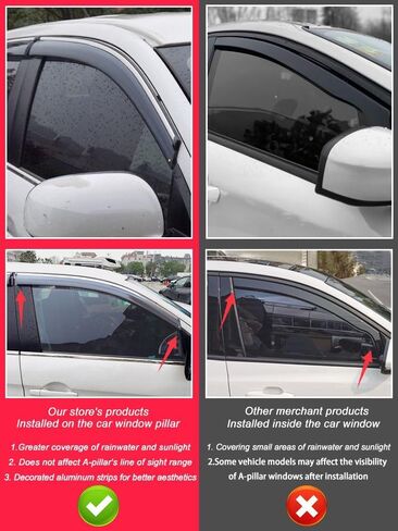 Car Wind deflectors Car Wind Deflectors for Vitara 2015-2021, Deflector Shield Side Window Sun Rain Guards Visor Stick-on Fitment in Saudi Arabia