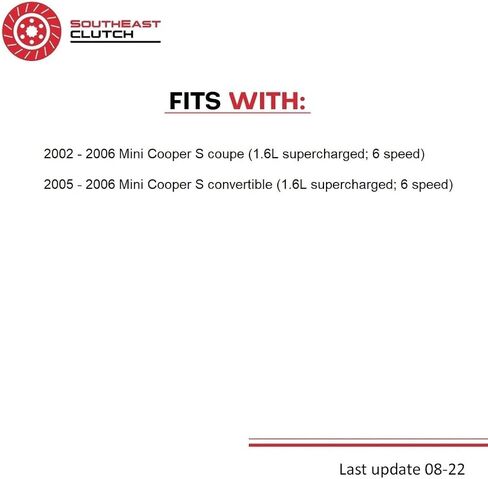 Clutch Kit with Solid Flywheel 6 Speed Only (03-050SMF) | compatible with Cooper S Checkmate Chilli Hot Chili 2002-2006 1.6L L4 | Gas Sohc Supercharged in Saudi Arabia