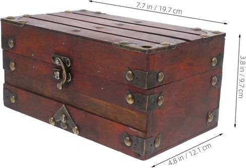 VICASKY Retro Wooden Jewelry Storage Box Vintage Treasure Chest for Girls Decorative Organizer Lock in Saudi Arabia