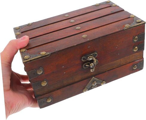 VICASKY Retro Wooden Jewelry Storage Box Vintage Treasure Chest for Girls Decorative Organizer Lock in Saudi Arabia