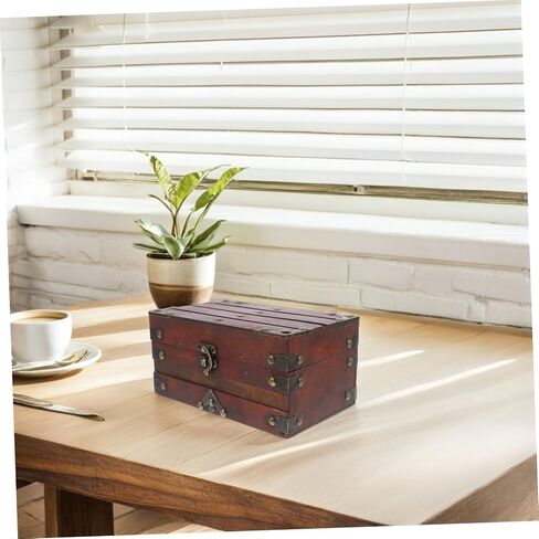 VICASKY Retro Wooden Jewelry Storage Box Vintage Treasure Chest for Girls Decorative Organizer Lock in Saudi Arabia