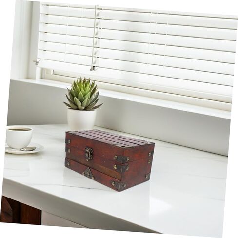 VICASKY Retro Wooden Jewelry Storage Box Vintage Treasure Chest for Girls Decorative Organizer Lock in Saudi Arabia