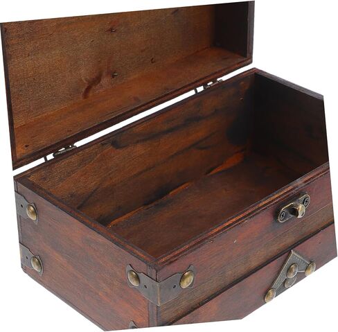 VICASKY Retro Wooden Jewelry Storage Box Vintage Treasure Chest for Girls Decorative Organizer Lock in Saudi Arabia