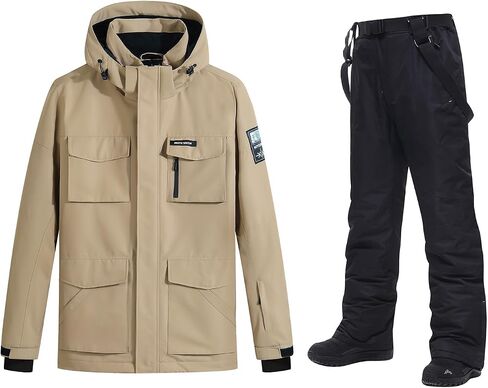 Men's Ski Jacket and Pants Set,Snow Suits for Men Waterproof Windproof,Winter Outdoor Ski Suit for Mountain/Snowboarding in Saudi Arabia