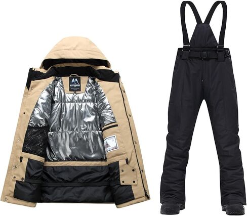 Men's Ski Jacket and Pants Set,Snow Suits for Men Waterproof Windproof,Winter Outdoor Ski Suit for Mountain/Snowboarding in Saudi Arabia