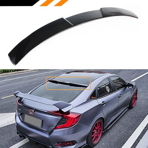 مرسومة مفسد سقف خلفي لامع لامع متوافق مع 2016-2021 10th Gen Honda Civic 4 Door Sedan in Saudi Arabia