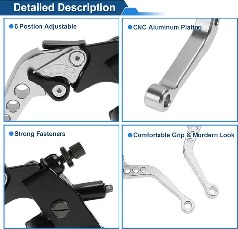 Motoforti Short Brake Clutch Levers for Honda for Kawasaki for Suzuki for Yamaha Adjustable Motorcycle Handlebar Brake Lever Aluminum Alloy Solid Black in Saudi Arabia