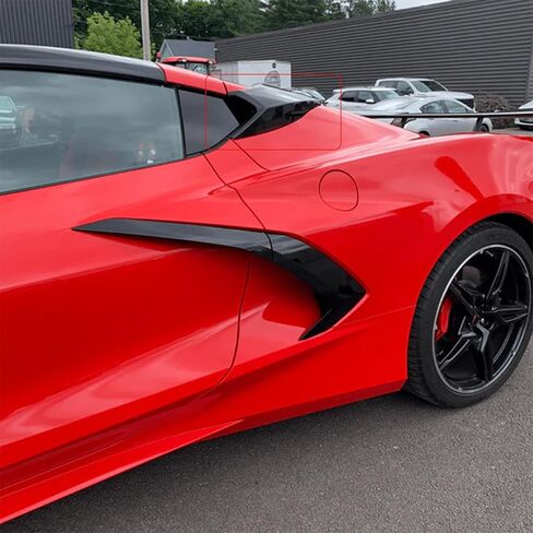 A Pair Rear Roof Intake Ports for Corvette C8 Coupe 2020-2025 (Not Suitable for Convertible) Spoiler Engine Compartment Air Intake No Drilling (Glossy Black) in Saudi Arabia
