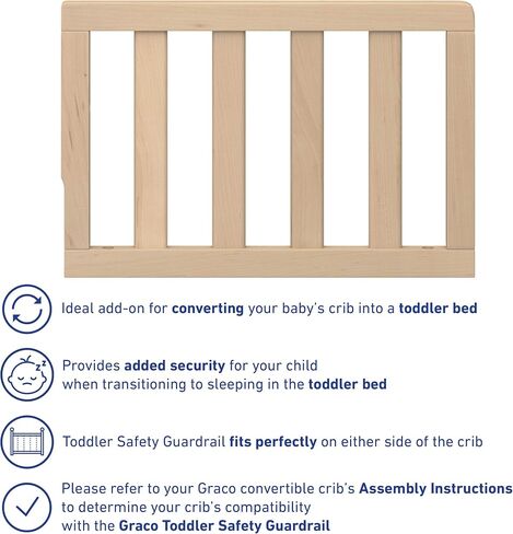 Graco Toddler GuardRail, Black, Safety Guard Rail for Convertible Crib & Toddler Bed, Black in Saudi Arabia