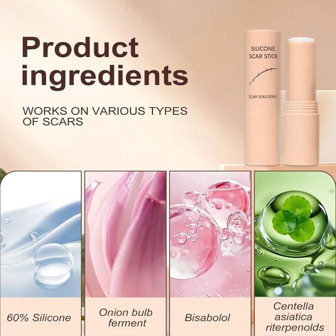 Scar Solutions Silicone Scar Stick,60% Silicone for Face and Body, Stick Applicator Manual Massage Suitable 2PCS in Saudi Arabia