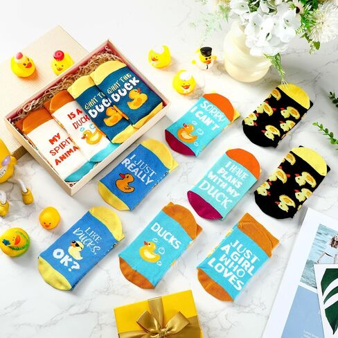 6 Pairs Yellow Duck Socks Gifts for Women Men Duck Lovers Christmas Socks Stuffer Gift Idea for Animal Lover in Saudi Arabia