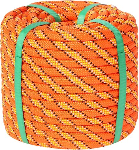 Arborist Rope Climbing Rope Swing for Tree(1/2in x 100ft) Logging Rope 48 Strands for Pull, Swing, Knot (Orange) in Saudi Arabia