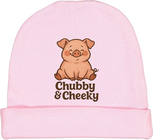 inktastic Chubby & Cheeky Pig Cute Cartoon Graphic Baby Beanie Hat in Saudi Arabia