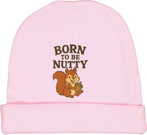 inktastic Born to Be Nutty Squirrel Cartoon Baby Beanie Hat in Saudi Arabia