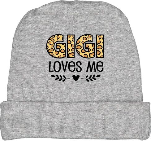 inktastic Gigi Loves Me Grandchild Leopard Baby Beanie Hat in Saudi Arabia
