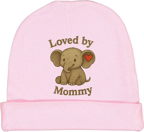 inktastic Loved by Mommy Cute Elephant Baby Apparel Baby Beanie Hat in Saudi Arabia