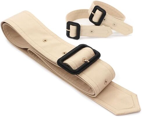 One Set of Trench Coat Belt and Sleeve Band Replacement Wind Coat Accessories for Overcoat Coat Windbreaker Jacket in Saudi Arabia