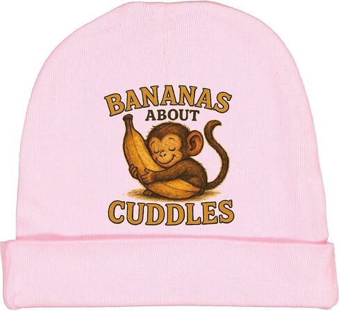 inktastic Bananas About Cuddles Cute Monkey Illustration Baby Beanie Hat in Saudi Arabia