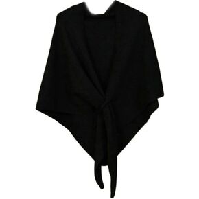 Women's Wool Triangle Striped Scarf Shawl Solid Color Wrap Tie Up Knotted Design Fall Winter Cozy Knitted Cross Cape in Kuwait