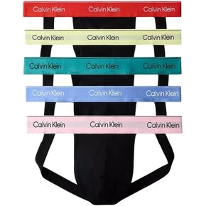 Calvin Klein Men's Pride Cotton Strapt 5 عبوات حزمة - NB4228 (Black/Bayou/Glacier/Molten/Pale Lime Yellow/Buff Pink ، Small) in Kuwait