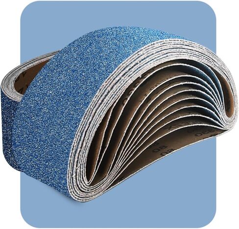 3x21 Inch Sanding Belts 30 Pcs (3 Grit, 10 Each of 80, 120, 150 Grits) Heavy Duty Belt Sander Zirconia Belt Sander Paper for Wood, Metal, Stainless Steel, Automotive, and Furniture in Saudi Arabia