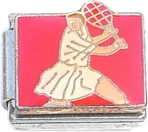 Woman Tennis Player on Red Italian Charm in Saudi Arabia
