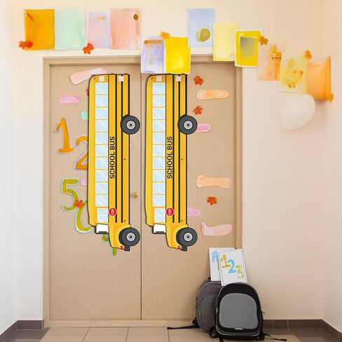 2 Pcs School Bus Classroom Door Window Cover School Bus Shaped Curtains Blackout Shades for Glass Doors Window Covering Darkening Blackout Drapes for Nursery Teacher Office Room Decor in Kuwait