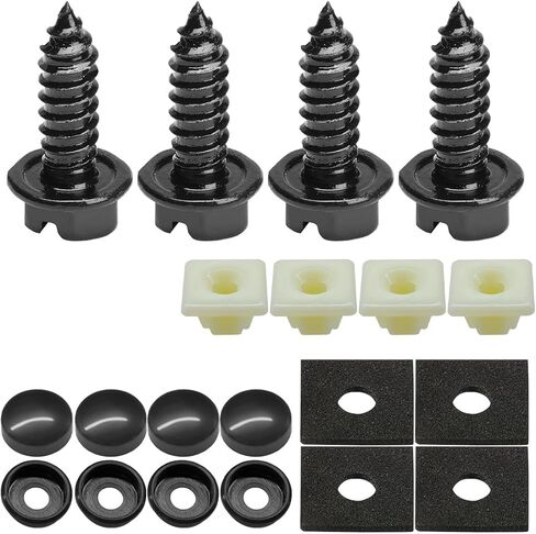Rustproof Car License Plate Screw Kit, Stainless Steel Self Anti-Theft Anti-Rattle Tapping Mounting Bolts, Auto Fasteners for Securing License Plate Frames and Covers on Car Truck SUV (20PCS) in Kuwait