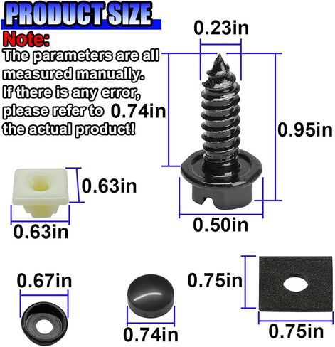 Rustproof Car License Plate Screw Kit, Stainless Steel Self Anti-Theft Anti-Rattle Tapping Mounting Bolts, Auto Fasteners for Securing License Plate Frames and Covers on Car Truck SUV (20PCS) in Kuwait