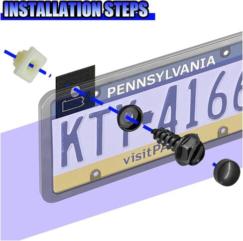 Rustproof Car License Plate Screw Kit, Stainless Steel Self Anti-Theft Anti-Rattle Tapping Mounting Bolts, Auto Fasteners for Securing License Plate Frames and Covers on Car Truck SUV (20PCS) in Kuwait