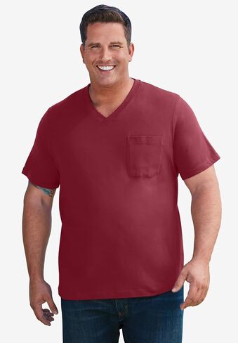 KingSize Men's Big & Tall Shrink-Less Lightweight V-Neck Pocket T-Shirt in Saudi Arabia
