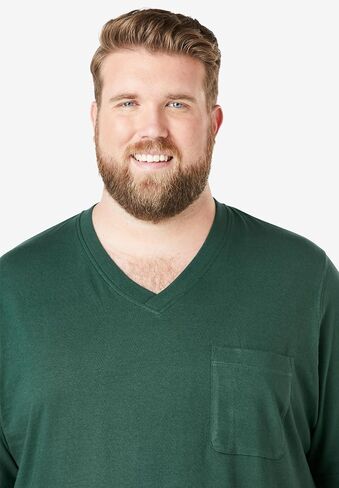 KingSize Men's Big & Tall Shrink-Less Lightweight V-Neck Pocket T-Shirt in Saudi Arabia