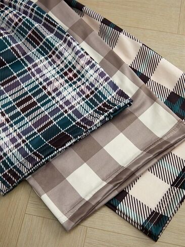 Milumia Women's 3 Pack Plaid Print Pajama Bottoms Bow Front Elastic Waist Lounge Pants Trousers in Saudi Arabia