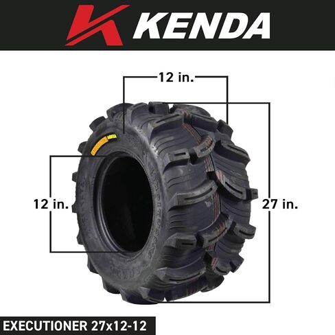 Kenda Executioner K538-27x12-12 الإطار الخلفي لجميع مركبات التضاريس (ATV) ، UTV ، والجانب (SXS)-6 طلاء-27x12x12 in Saudi Arabia