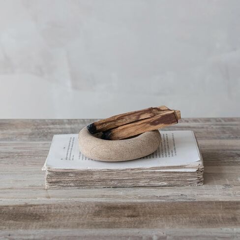 Creative Co-Op Sandstone Organic Shaped Incense Holder, Natural Color in Saudi Arabia