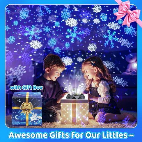 PIKOY Projector Night Light for Kids, 15 Sounds+12 Films Nightlight for Kids Room, 84 Colors+360° Rotation Silent Kids Night Light Projector, Rechargeable Toddler Night Light Projector for Kids Room in Saudi Arabia