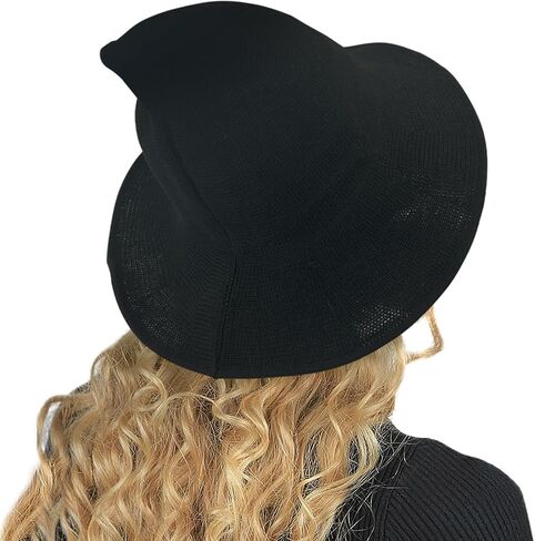Halloween Witch Hats for Women - Foldable Wide Brim Halloween Hat for Party Costume Accessories in Kuwait